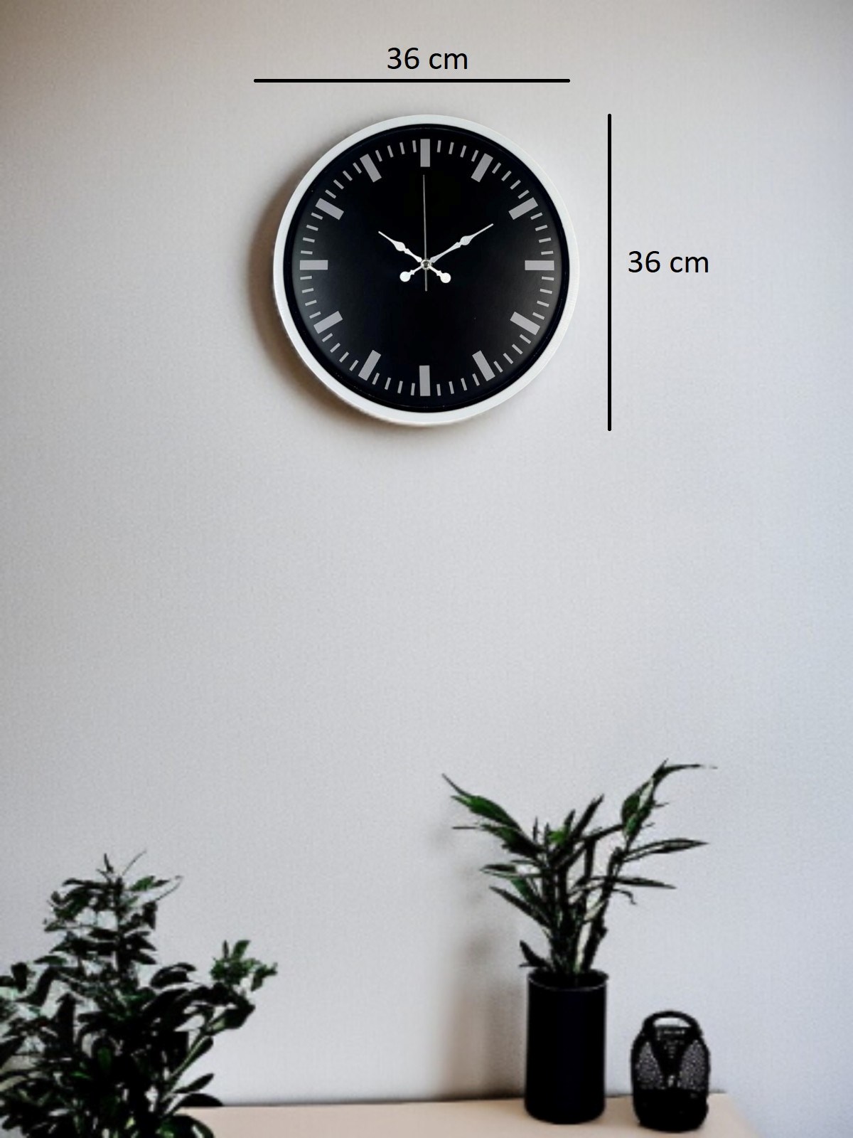 Beyaz 36 Cm Modern Duvar Saati