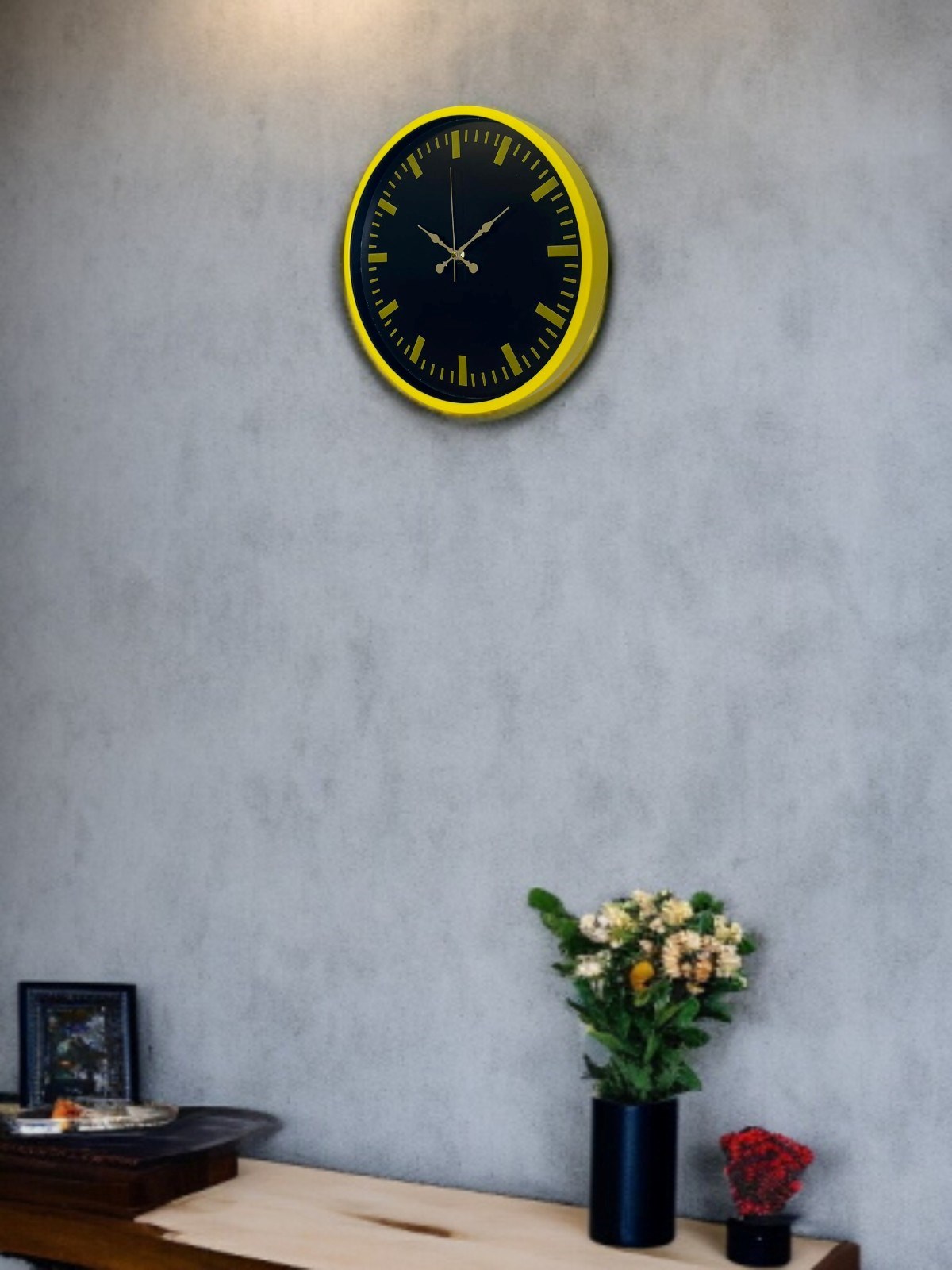36 Cm Sarı Dekoratif Duvar Saati