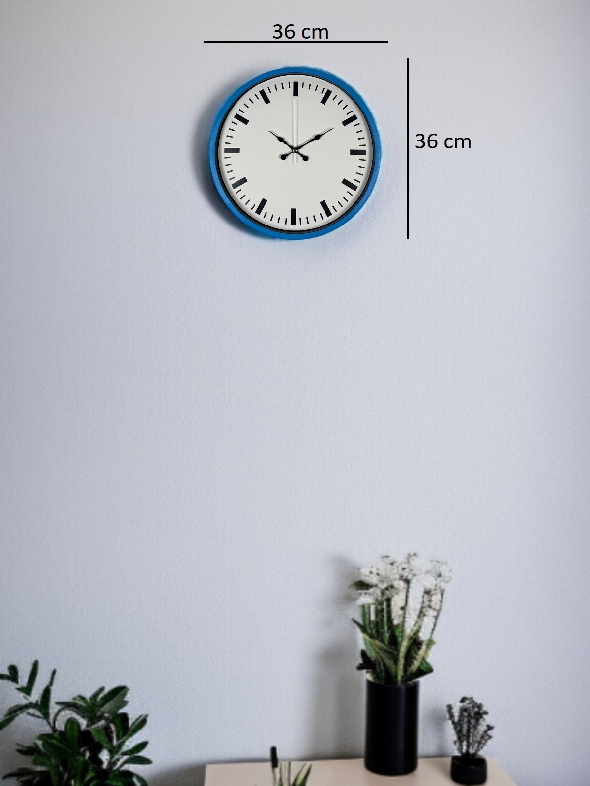 36 Cm Mavi Zarif Duvar Saati