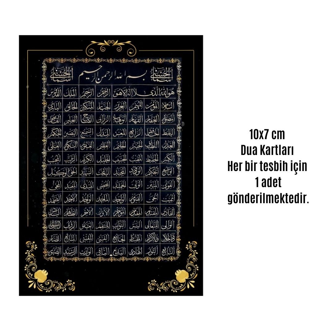 Namaz Tesbihi Vavlı 99’lu Cam İncili Esma’ul Hüsna Dua Kartı İle Pembe Renk Hediyelik 100 Adet