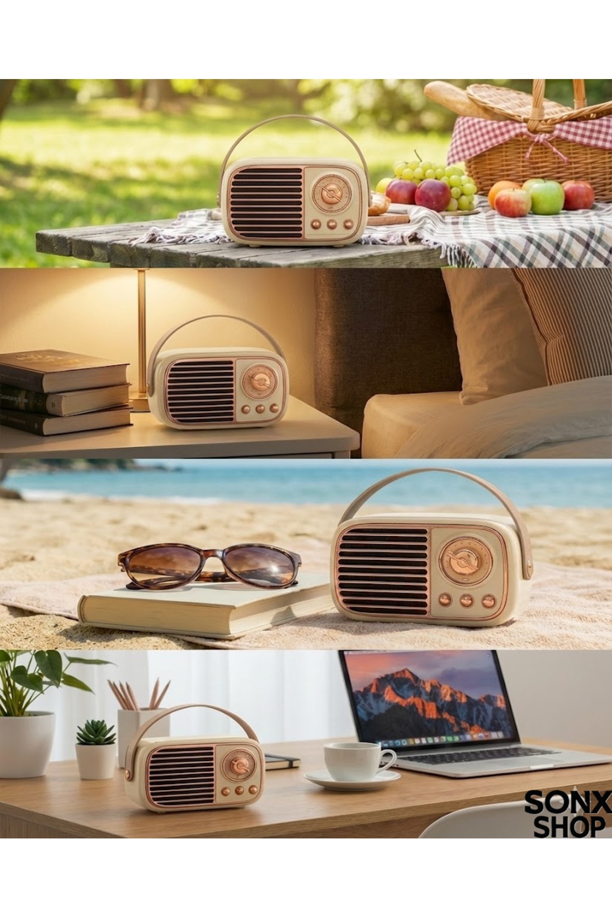 Nostaljik Retro Bluetooth Hoparlör FM Radyo ve USB Girişli Yüksek Ses Kaliteli Taşınabilir speaker