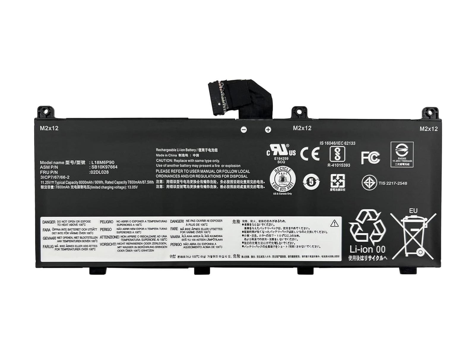 RETRO Lenovo ThinkPad P53, L18M6P90 Notebook Bataryası