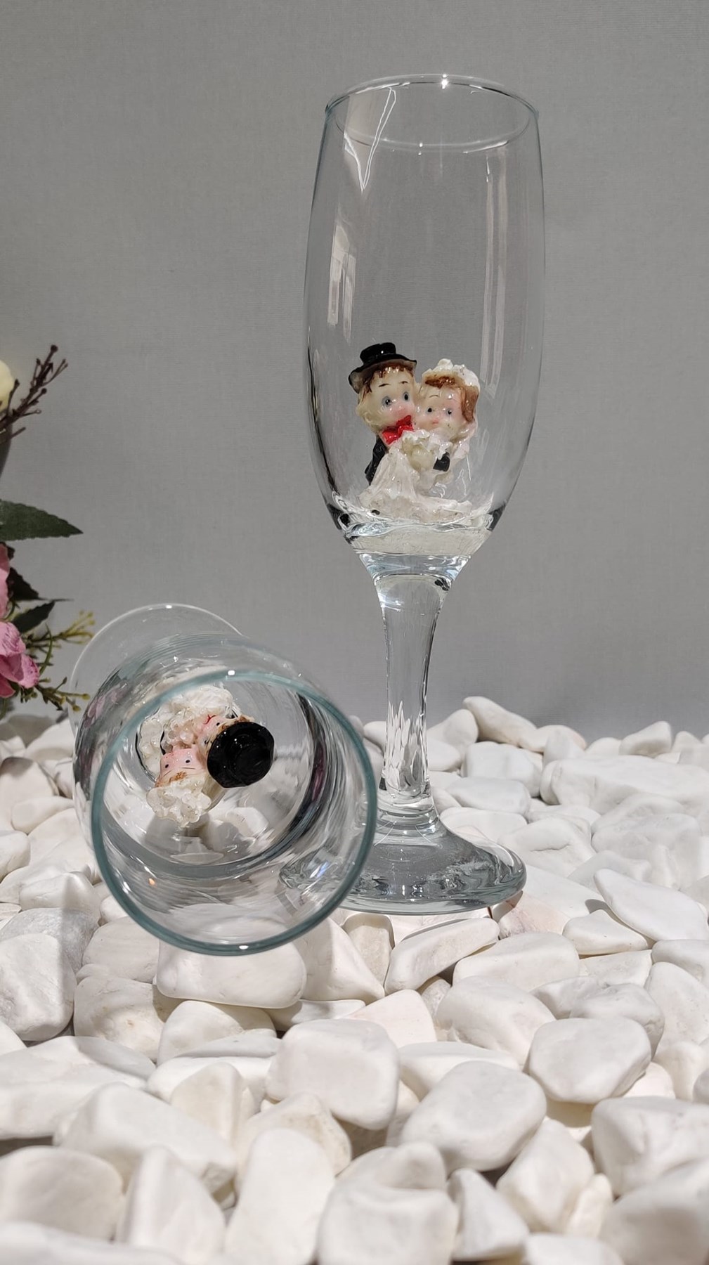 KİRLİNOVA® GELİN DAMAT FİGÜRLÜ 2’Lİ MEŞRUBAT BARDAĞI