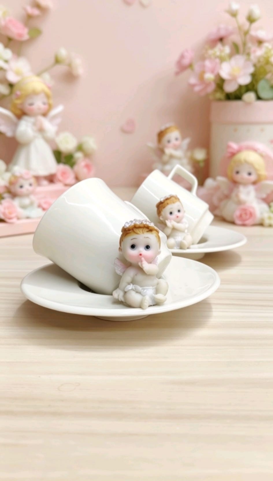 KİRLİNOVA® MELEK BEBEK 2’Lİ PORSELEN FİNCAN TAKIMI