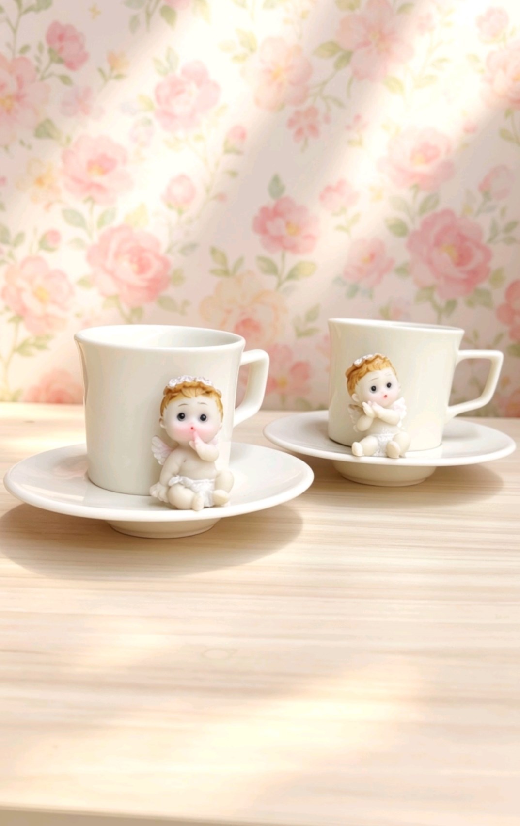 KİRLİNOVA® MELEK BEBEK 2’Lİ PORSELEN FİNCAN TAKIMI