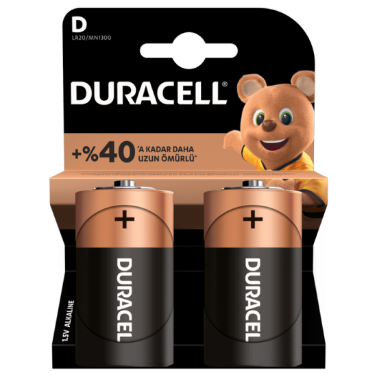 Duracell D Büyük Pil 2’li Kart