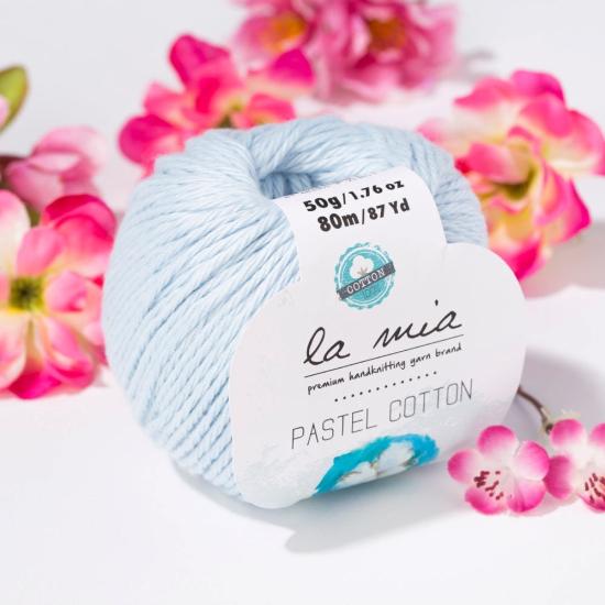 La Mia Pastel Cotton Bebe Mavi El Örgü İpi - L054 - 33619