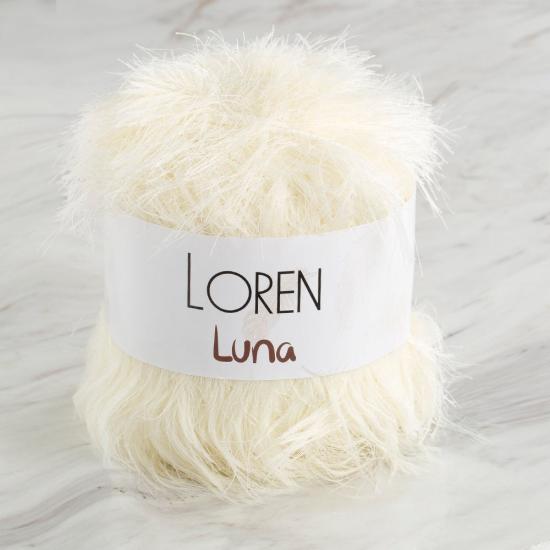 Loren Luna Tavşan Tüyü Krem El Örgü İpi - R083 - 34005