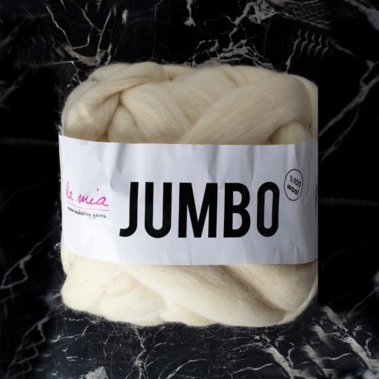 La Mia Jumbo Krem Dev Yün El Örgü İpi - J12