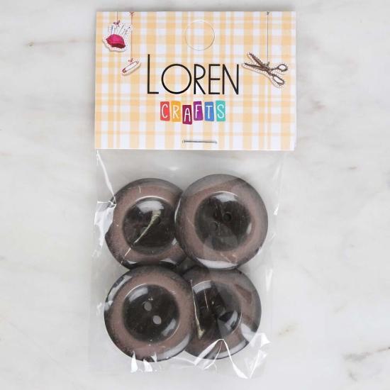Loren Crafts 4’lü Kahverengi Düğme - 1713