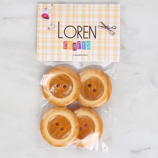 Loren Crafts 4’lü Hardal Düğme - 1717