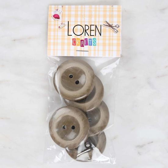Loren Crafts 5’li Haki Büyük Düğme - 1728