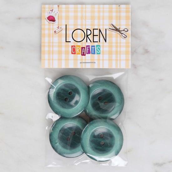 Loren Crafts 4’lü Yeşil Düğme - 1737