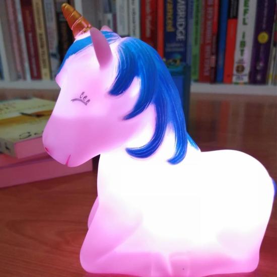 BUFFER® Renk Değiştiren Unicorn Dekoratif Çocuk Odası Pembe Gece Lambası