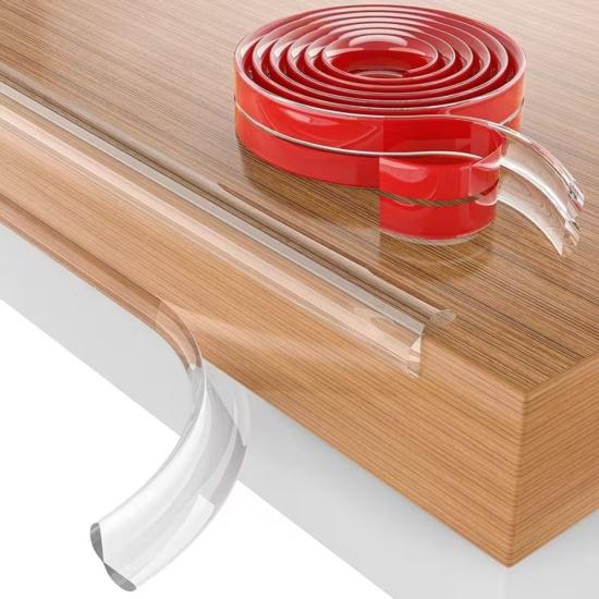 BUFFER® 2 Metre Kenar Koruyucu Şerit, Silikon Şeffaf Masa Köşe Koruyucu Güçlü Bant