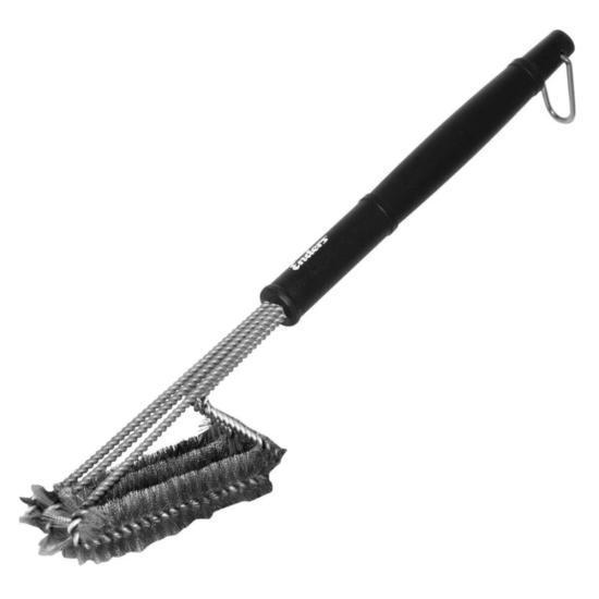 BUFFER® Mangal Izgara Temizleme Fırçası – Paslanmaz Çelik Telli, Uzun Saplı Grill Temizlik Aparatı Mangal Temizlik Fırçası