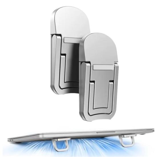 BUFFER® 1 Çift Yapışkanlı Katlanabilir Laptop Standı – Mini Notebook Yükseltici, Taşınabilir Kaymaz Laptop Ayağı