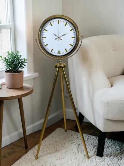Modern Gold Tripod Ayaklı Saat