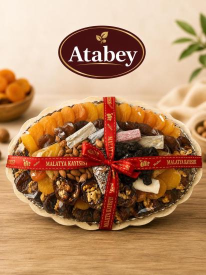 Hediyelik Kayısı Tabağı – 1 kg | Premium Karışık Malatya Kuru Kayısı Tabağı