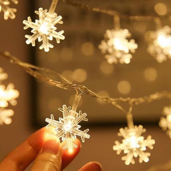 Kar Tanesi Şekilli 3.5 Metre USB LED Işık – 20 LED’li Dekoratif Kış ve Yılbaşı Aydınlatması