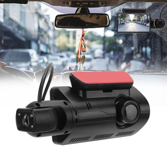 BUFFER® Araç İçi & Dışı Çift Lensli WiFi Kamera – 1080P HD,Gece Görüşlü, G-Sensörlü DVR Dashcam