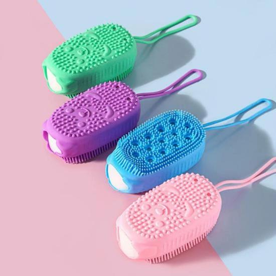 BUFFER® Peeling Etkili Süngerli Silikon Banyo Lifi – Asma Kancalı Duş Kesesi