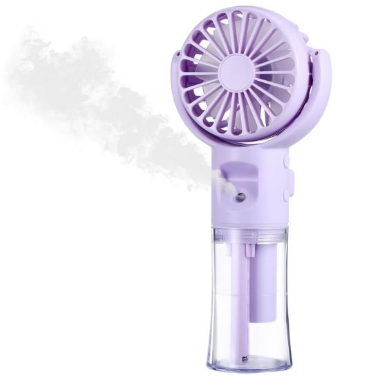 BUFFER® 4 Kademeli Spreyli Şarjlı El Fanı – Boyuna Asılabilir USB Şarjlı Taşınabilir Mini Fan F4