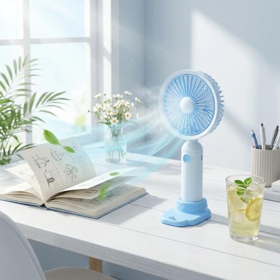 BUFFER® 3 Kademeli Masaüstü Fan – Telefon Tutuculu Özellikli Standlı Elde Taşınabilir Mini Fan  EKL29
