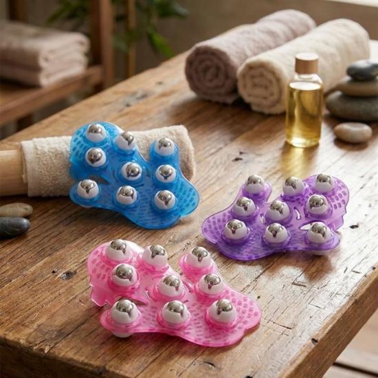 BUFFER® 9 Bilyeli Vücut Masaj Eldiveni – Boyun, Bacak, Kalça ve Vücut Bakımı İçin Manuel Masaj Aparatı