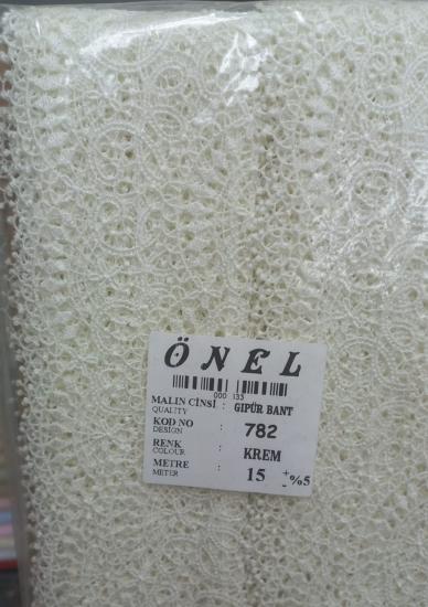 Dantel Polyester Güpür Bant Krem 15 Metre En 6 Cm On-782-kr