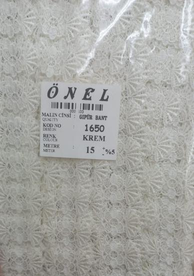 Dantel Polyester Güpür Bant Krem 15 Metre En 6 Cm On-1650-kr