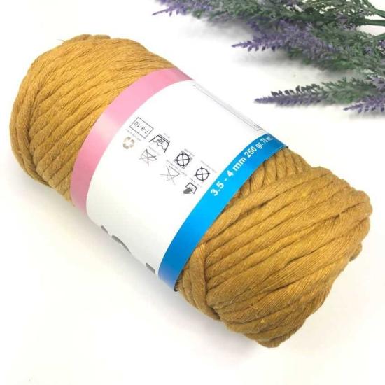 Pamuk Makrome 4 Mm İp Hardal