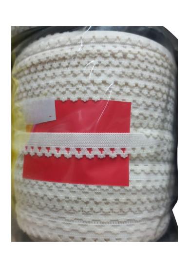 Çamaşır Lastiği Dantelli 1 Cm 1 Metre Beyaz 2. Model