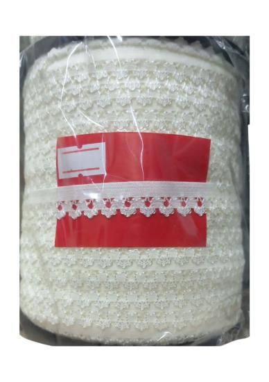 Çamaşır Lastiği Dantelli 1 Cm 75 Metre 1 Top Ekru
