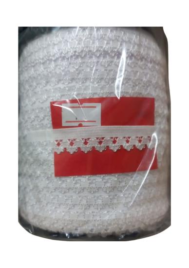 Çamaşır Lastiği Dantelli 1 Cm 75 Metre 1 Top Beyaz 1. Model