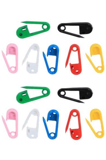 Çengelli İğne Plastik Renkli 10 Adet 2 Cm