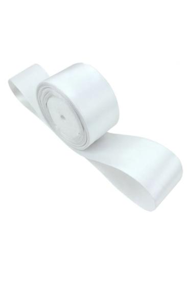 Saten Kurdele 6 Cm Beyaz 10 Metre