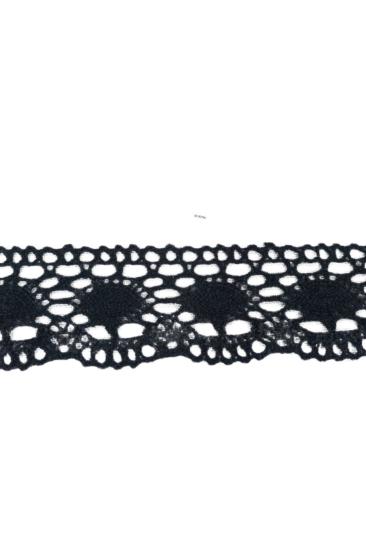 Kopanaki Dantel En 5 Cm Badem Model Siyah 5 Metre