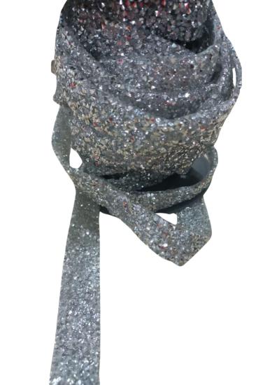 Silikonlu Yapıştırma Taş 1 Cm Gümüş 1 Metre