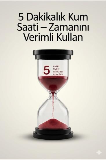 5 Dakikalık Kum Saati Zamanlayıcı – KIRMIZI Dekoratif Masa Saati 4 Renk Seçeneği