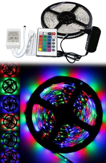 BUFFER® 5 mt 20 Fonksiyonlu Uzaktan Kumandalı RGB Gaming Led Şerit Işık