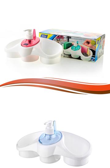 BUFFER® Sünger ve Deterjan Hazneli Lavabo Düzenleyici Sabunluk Organizer