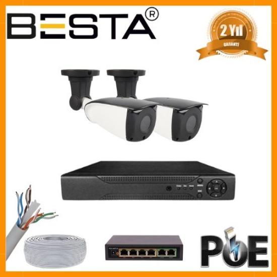 5 MP 1440P 2 DIŞ MEKAN KAMERALI IP POE Güvenlik Seti