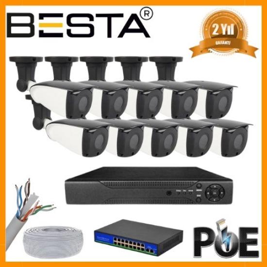 5 MP 1440P 10 DIŞ MEKAN KAMERALI IP POE Güvenlik Seti