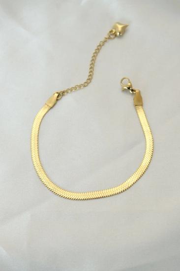 Mey İthalat® 316L Çelik Gold Renk İtalyan Zincirli Bileklik