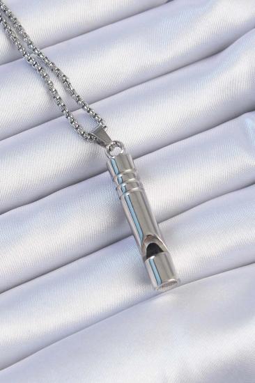 Mey İthalat® Acil Durum Düdüğü 316L Çelik Kararma Yapmaz Yüksek Desibel Kolye Unisex
