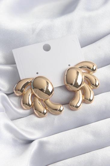 Mey İthalat® Pirinç Gold Renk Kadın Küpe