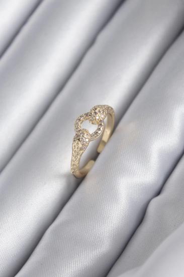 Mey İthalat® Pirinç Gold Renk Zirkon Taşlı Yılan Model Kadın Yüzük