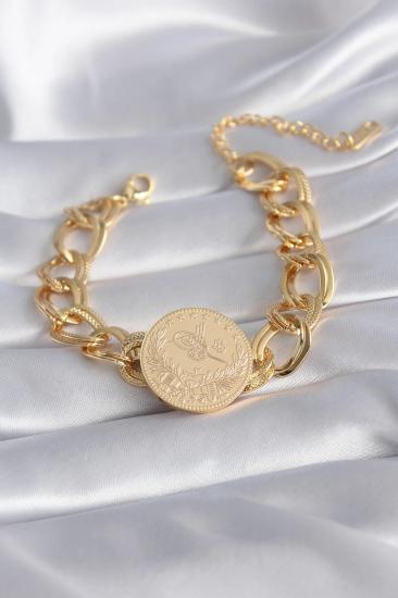 Mey İthalat® 316L Çelik Gold Renk Reşat Altın Model Samanyolu Kadın Bileklik