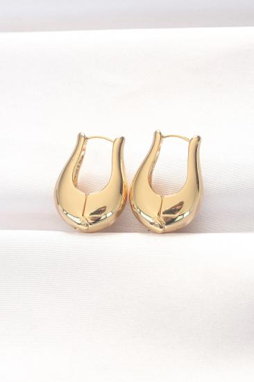 Mey İthalat® Pirinç Gold Renk Bombeli Küpe